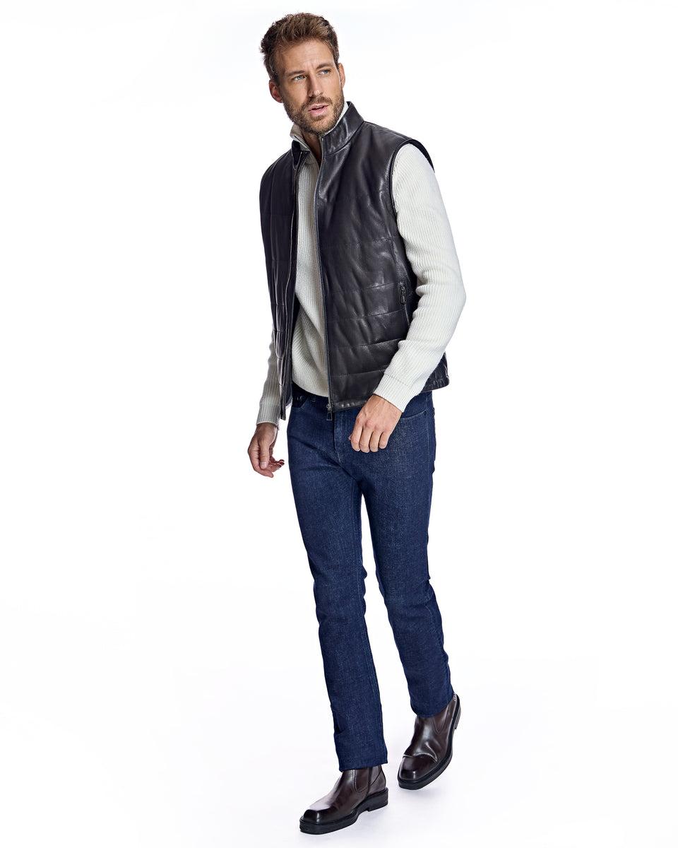 Men's Leather Vest Product Image
