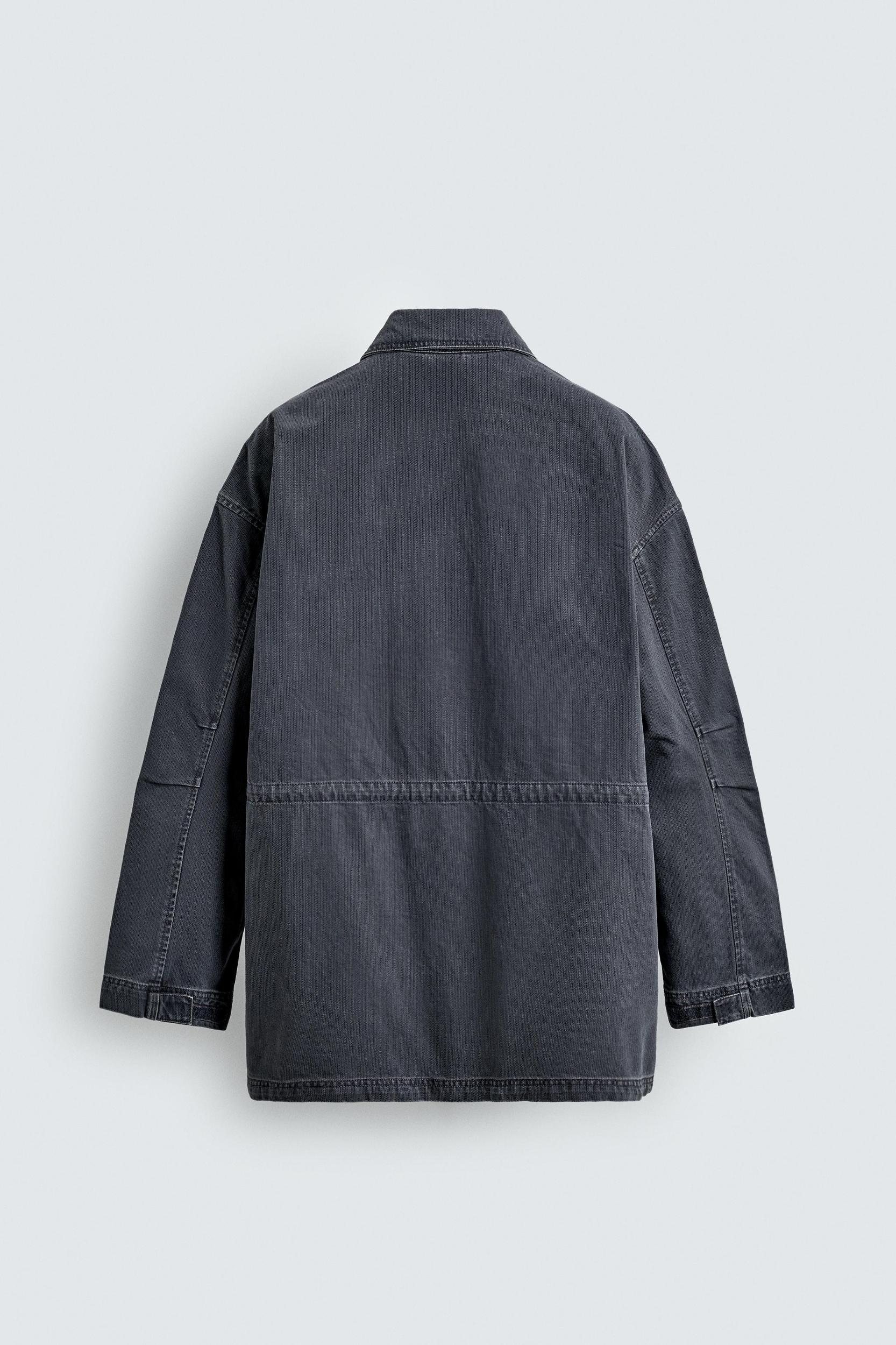 WASHED COTTON TEXTURED PARKA Product Image