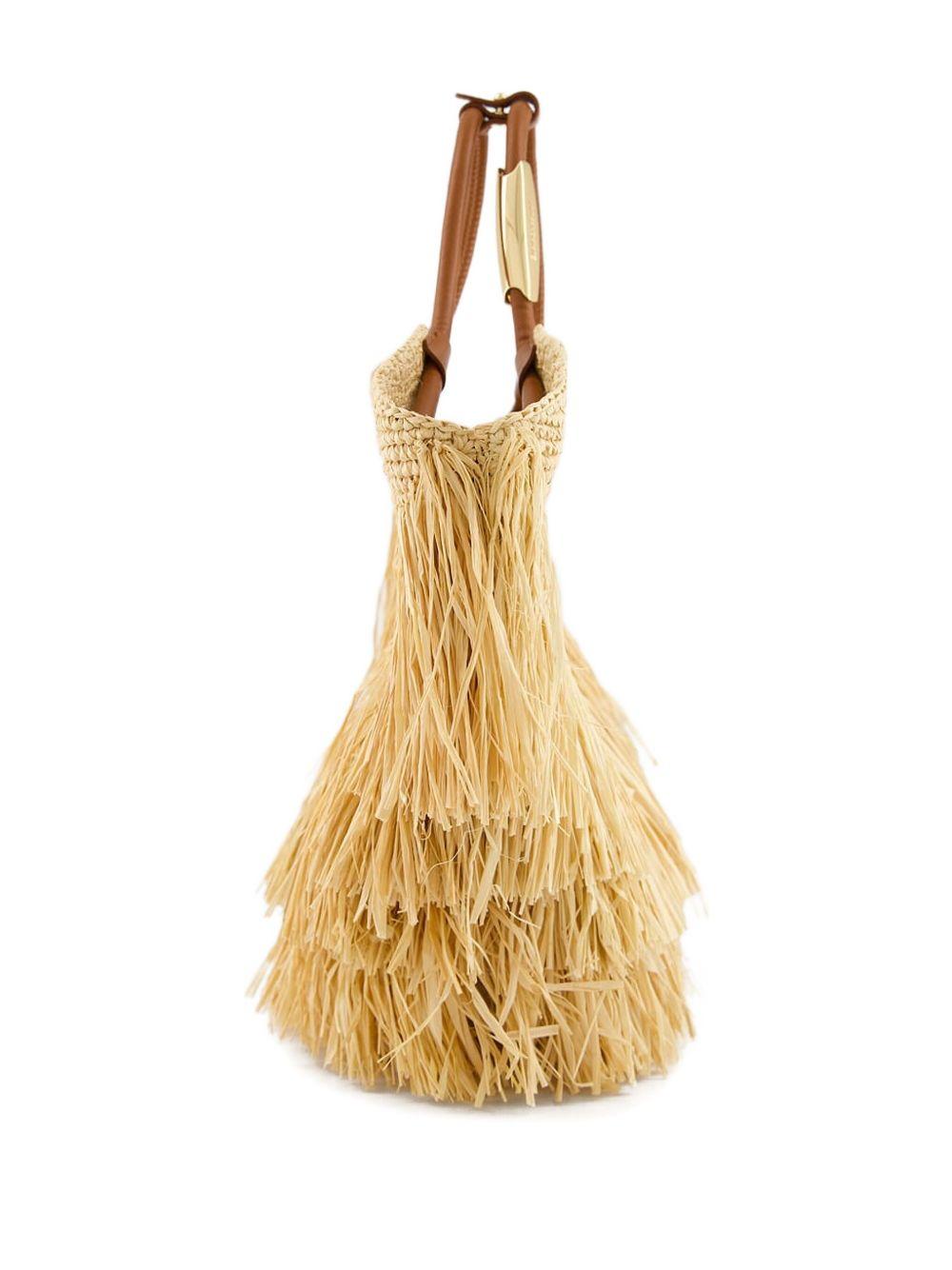 fringed straw handbag Product Image