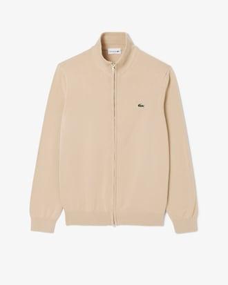 Zipped High Neck Cotton Sweater Product Image