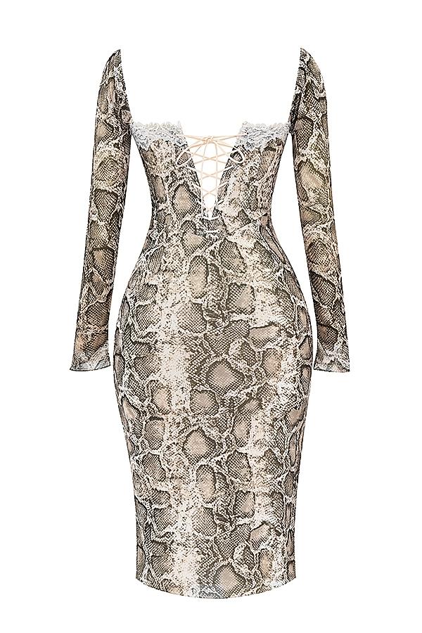 Seraphina  snake print corset dress Product Image