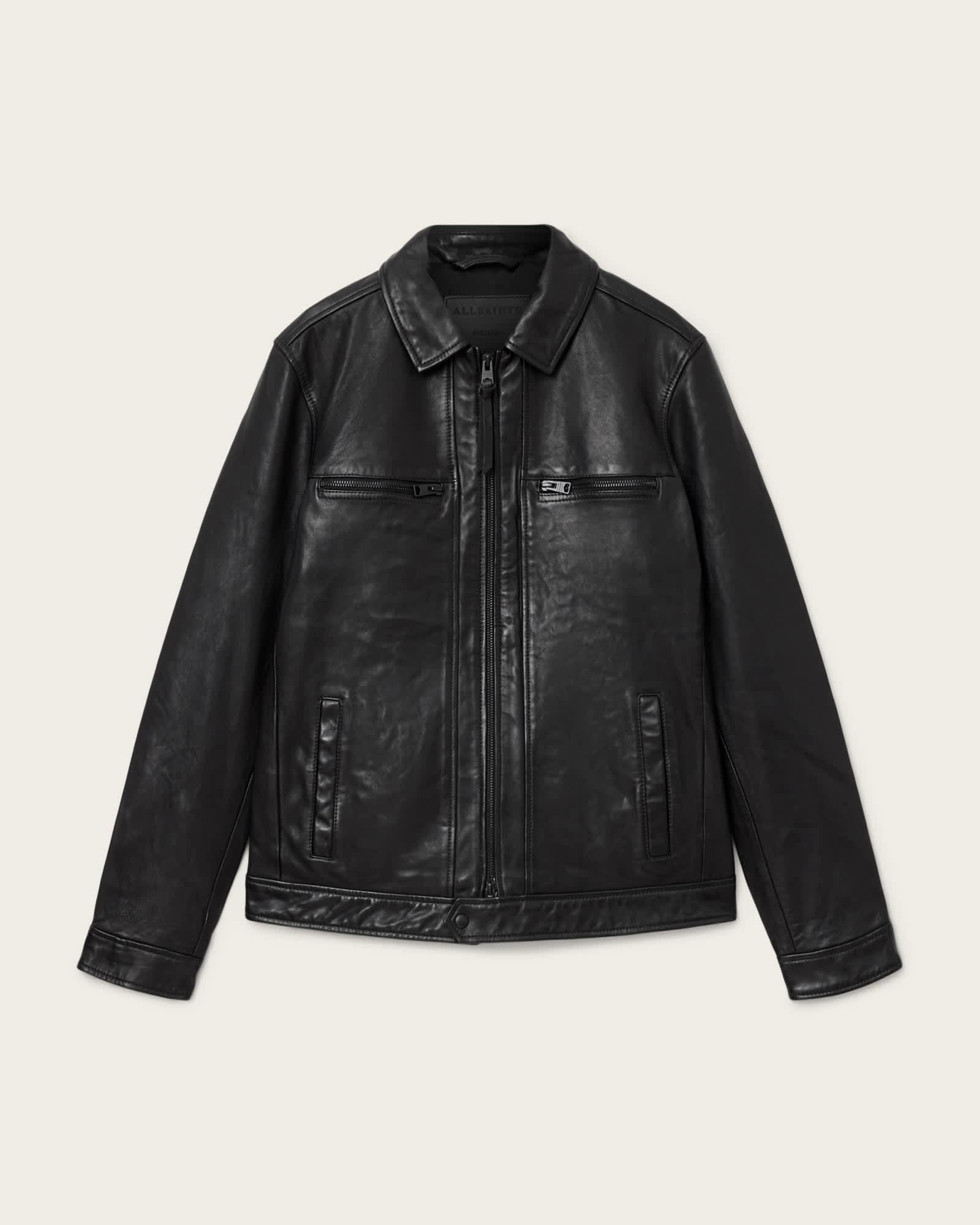 Luck Leather Jacket Black | ALLSAINTS US Product Image