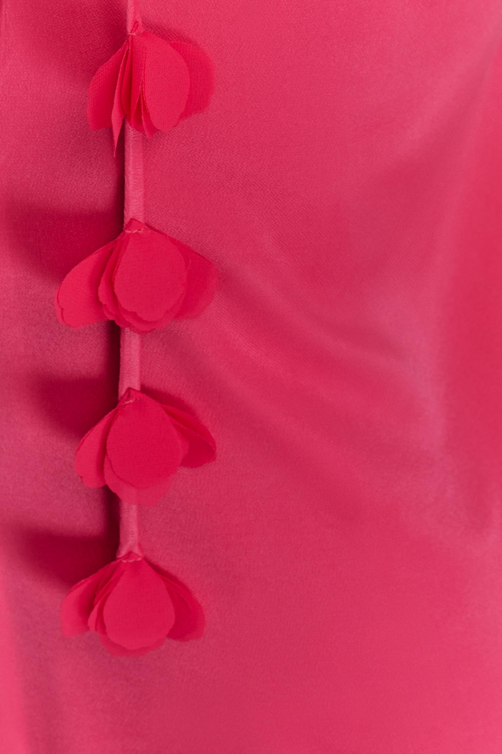 Gwenda Satin Floral Mini Dress - Dragonfruit Product Image