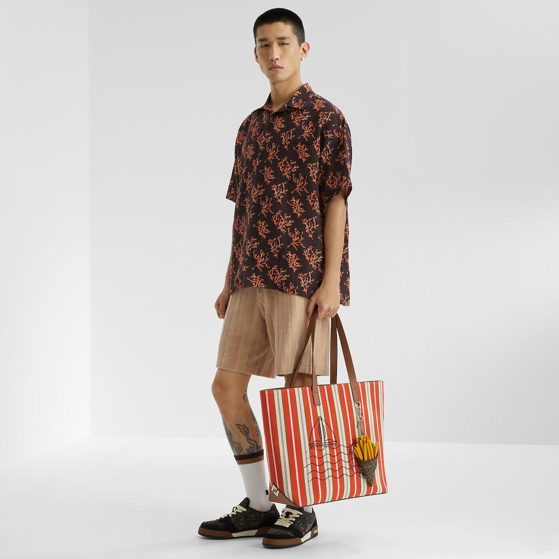 Fendi Match SneakersBrown FF jacquard and black suede fabric low-tops Product Image