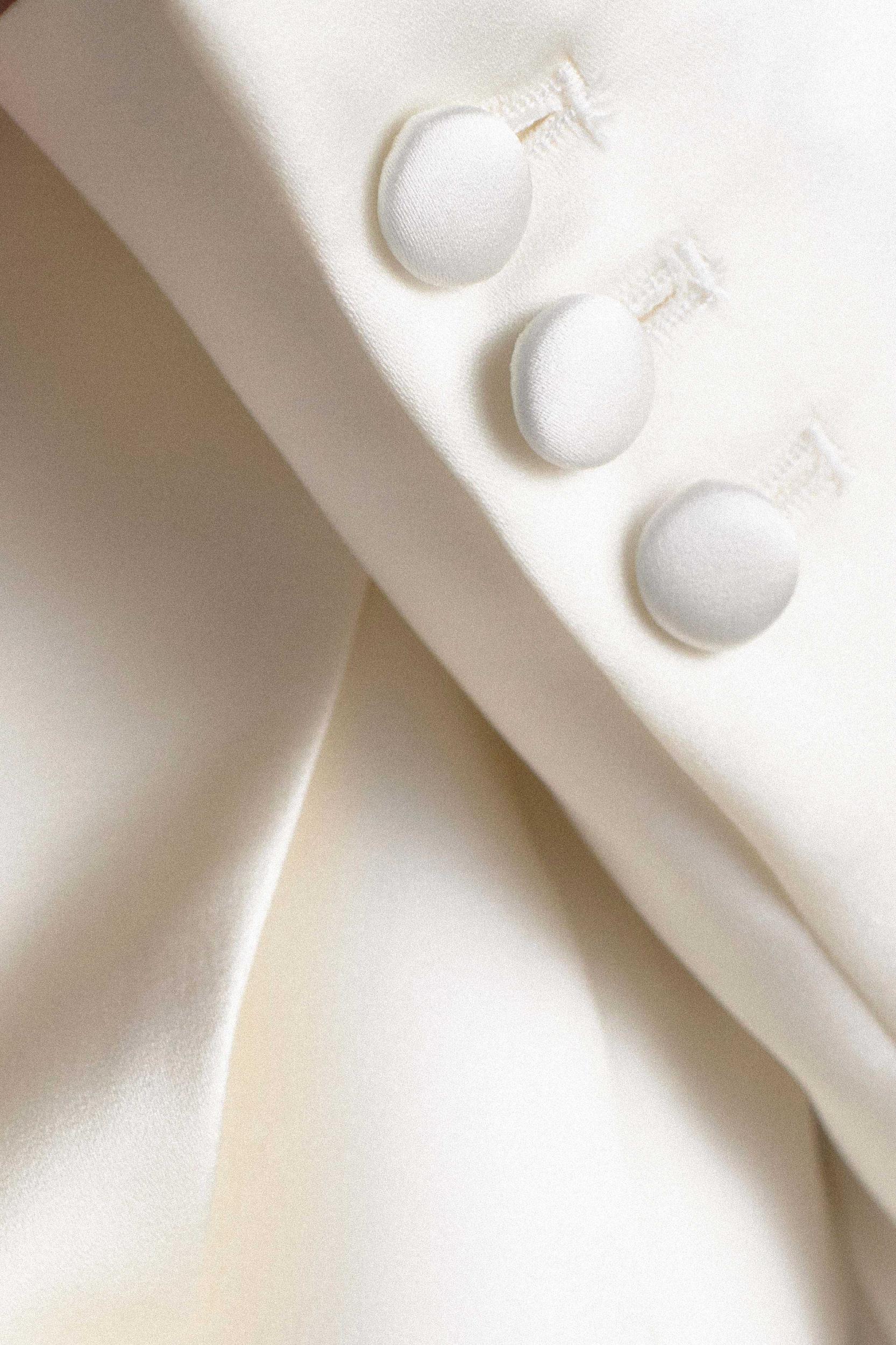 Ada Tailored Satin Blazer - Ivory Product Image