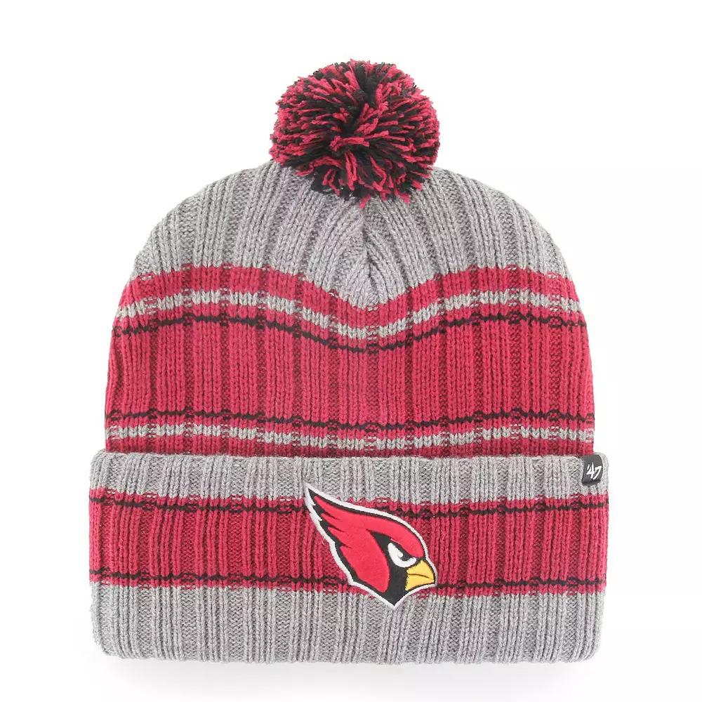 Men's '47  Graphite Arizona Cardinals Rexford Cuffed Knit Hat with Pom, Dark G Product Image