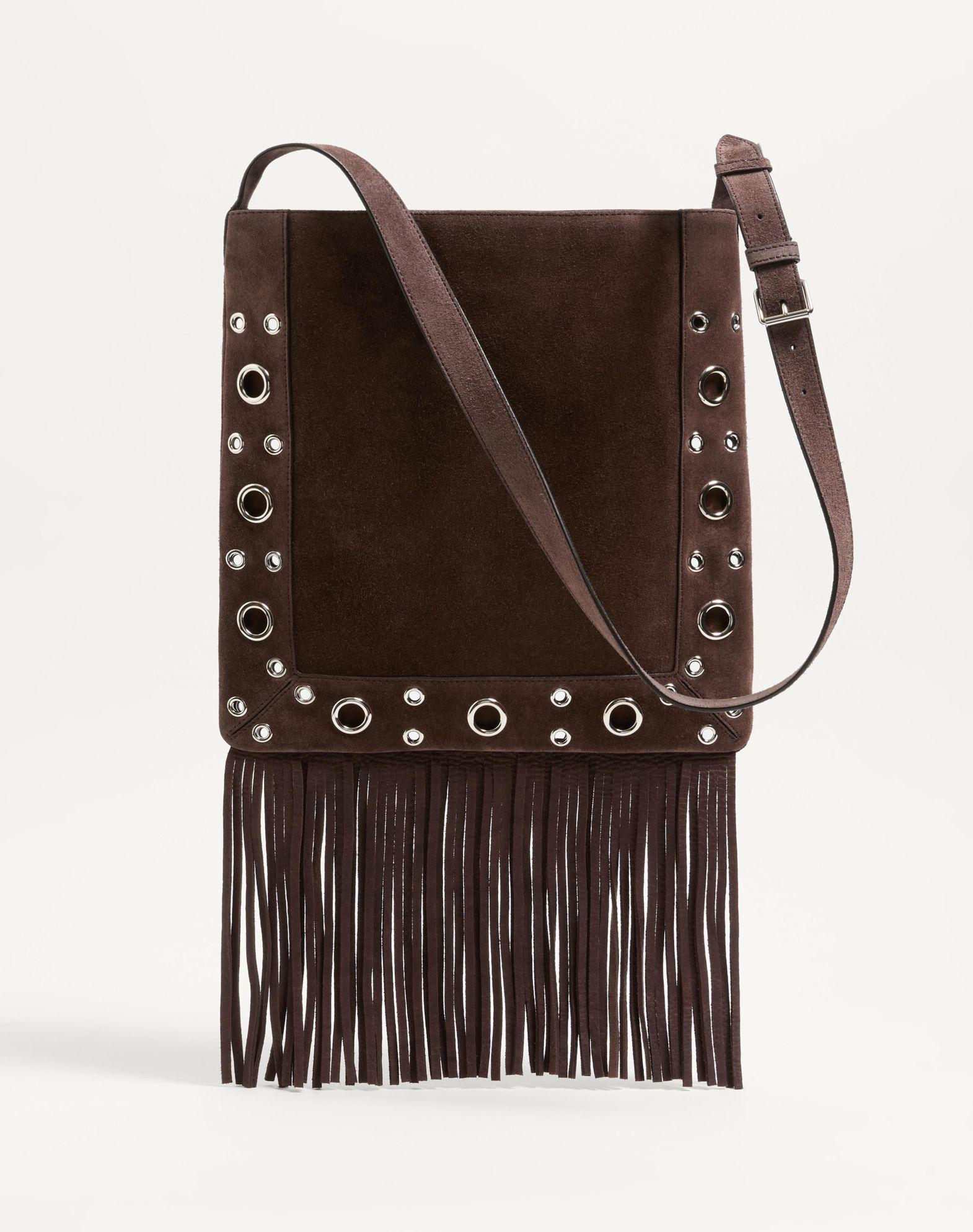 Valentino Garavani Nellcôte Embroidered Shoulder Bag With Fringes Product Image