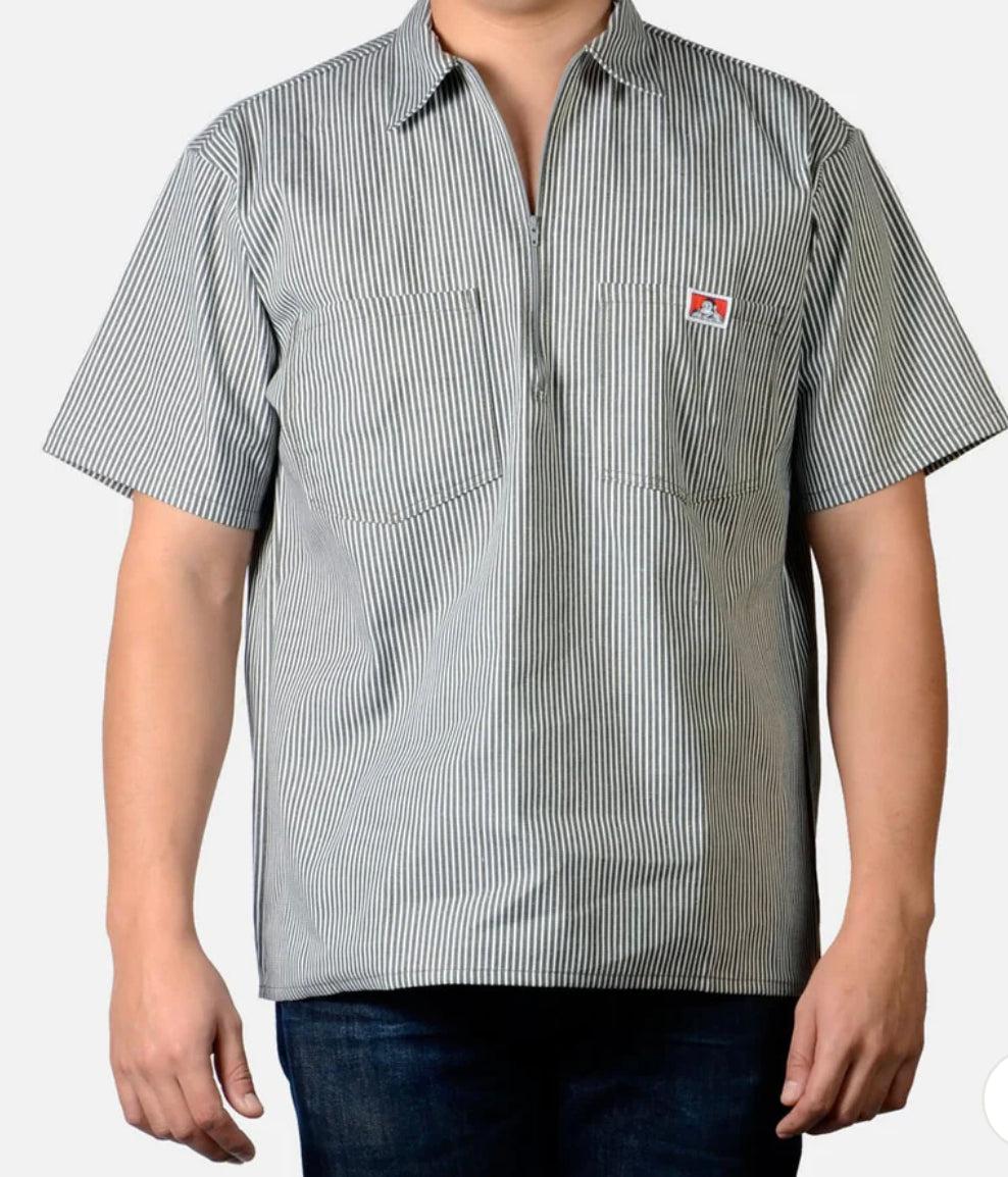 Ben Davis Short Sleeve Striped Half-Zip Shirt Male Product Image