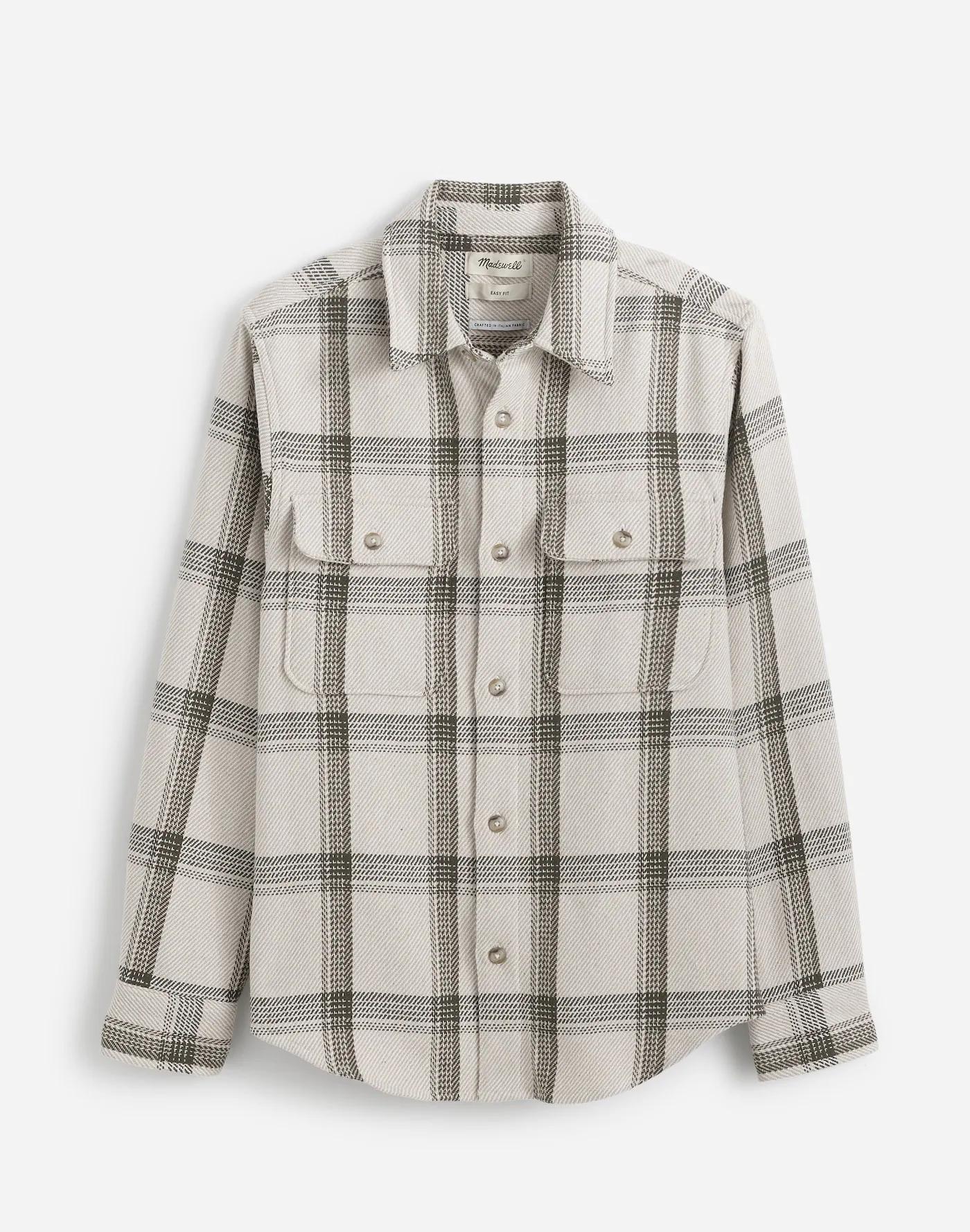 Brushed Easy Shirt-Jacket in Italian Fabric Product Image
