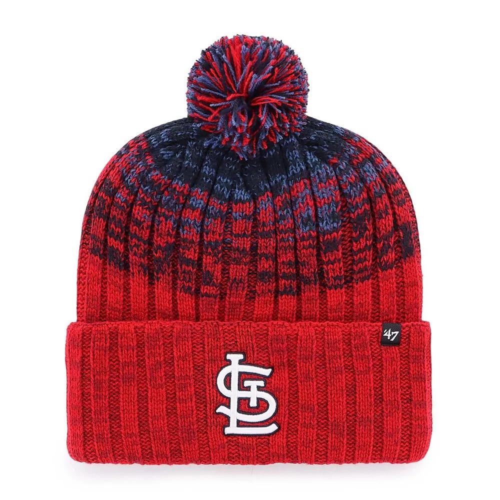 Men's '47  Red St. Louis Cardinals Cascade Cuffed Knit Hat with Pom Product Image