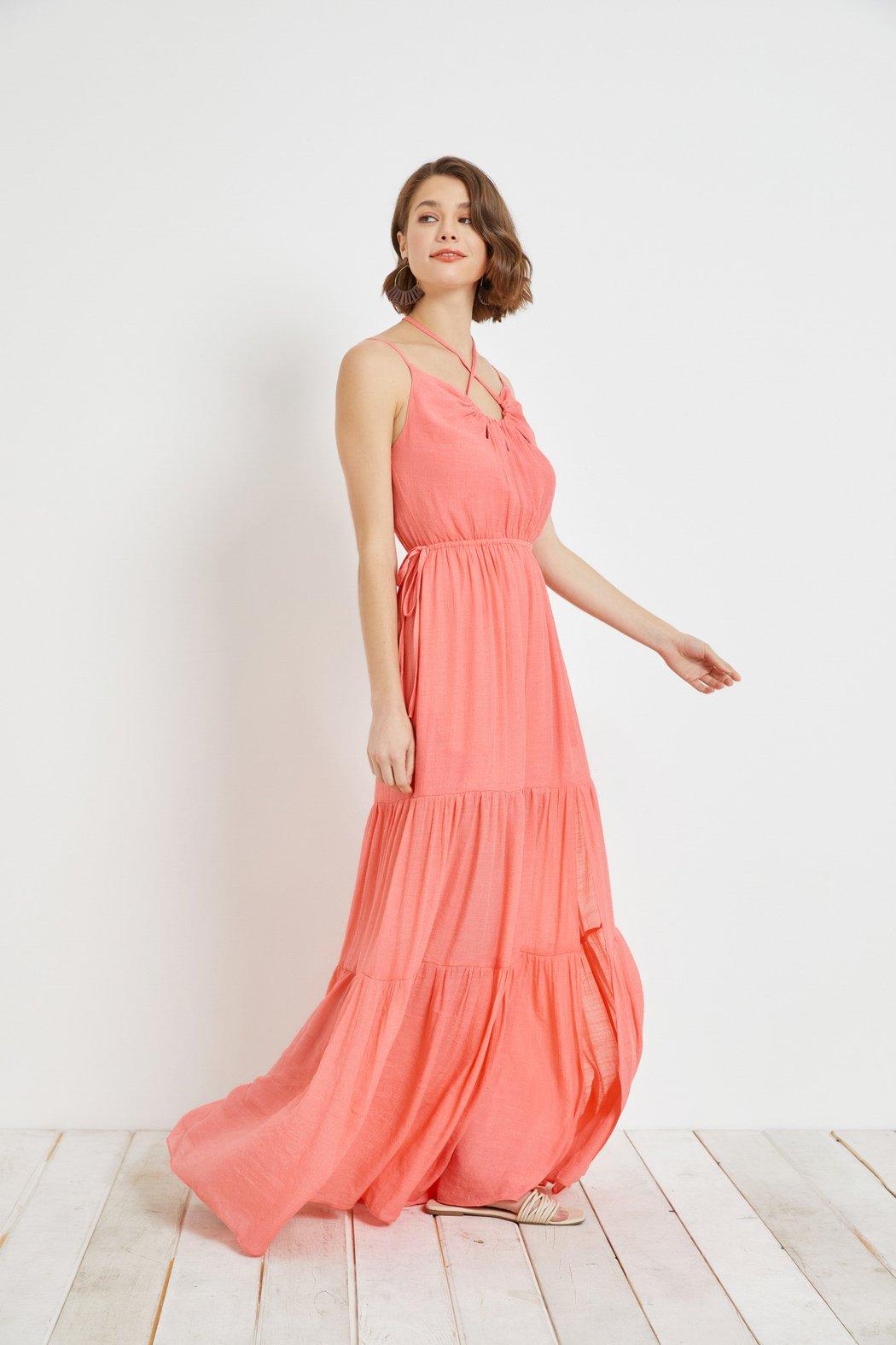 Cutout Rucked Maxi-Dress Product Image