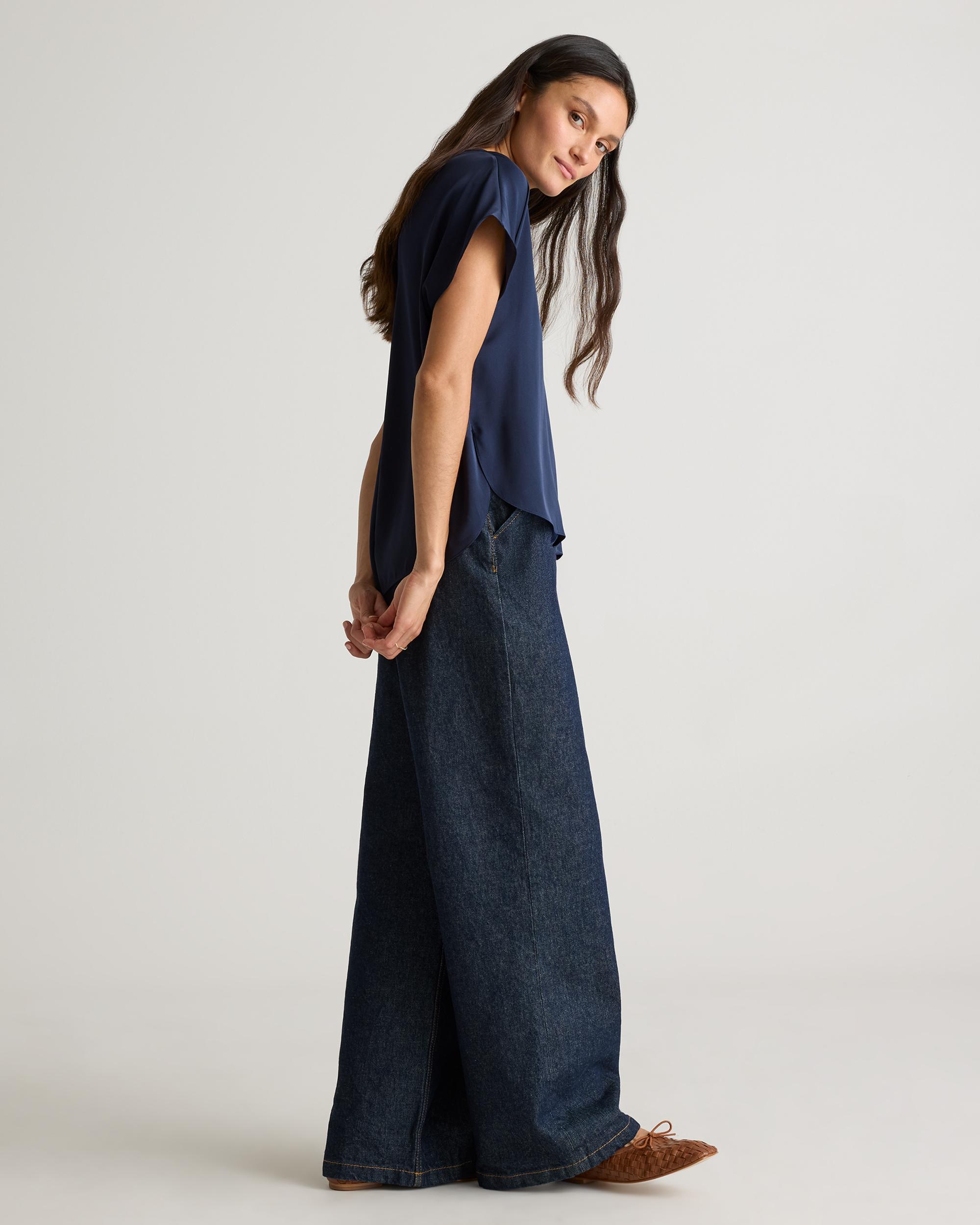 Quince | Women's Washable Stretch Silk Split Hem T-Shirt Mulberry Silk Product Image