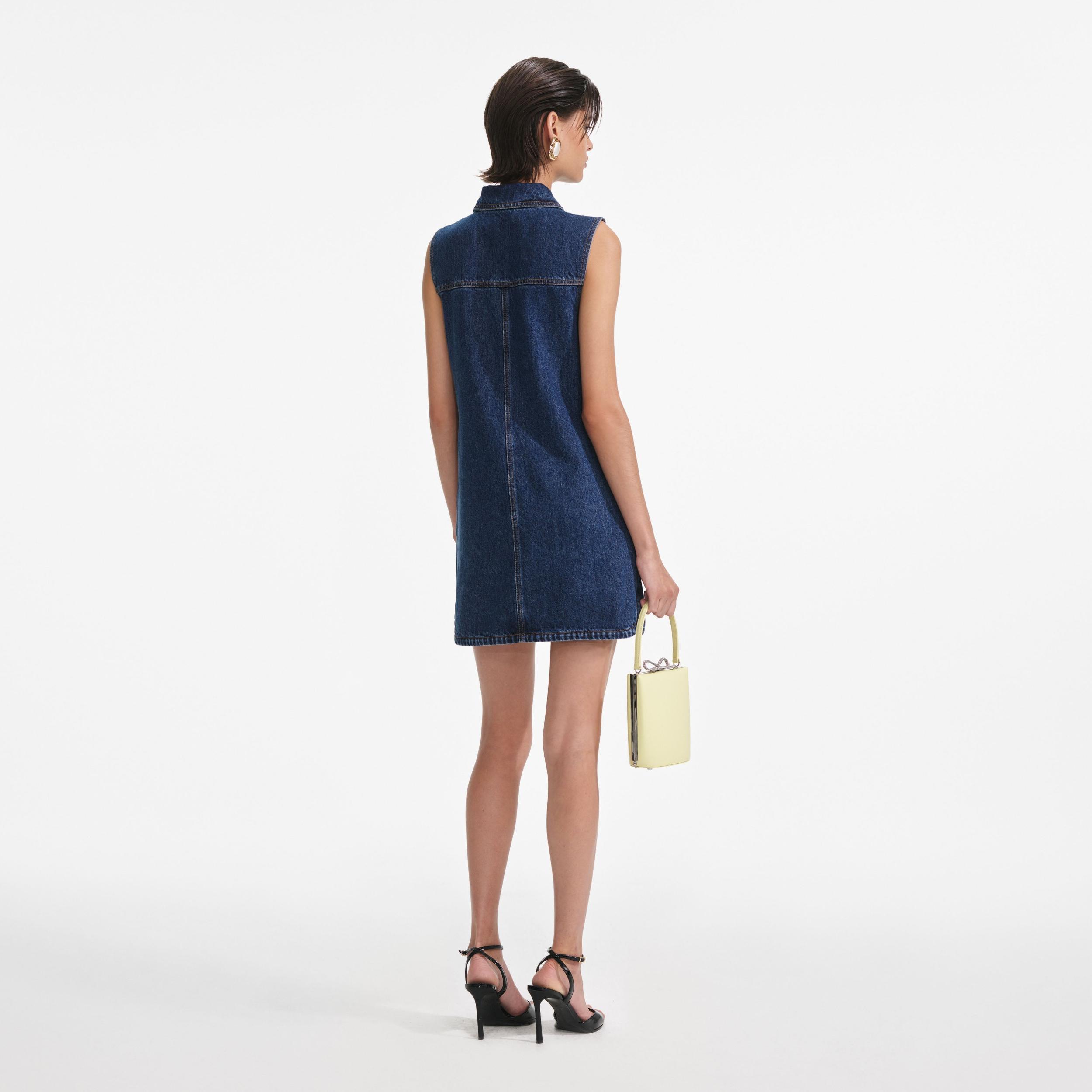 Denim Sleeveless Mini Dress Product Image