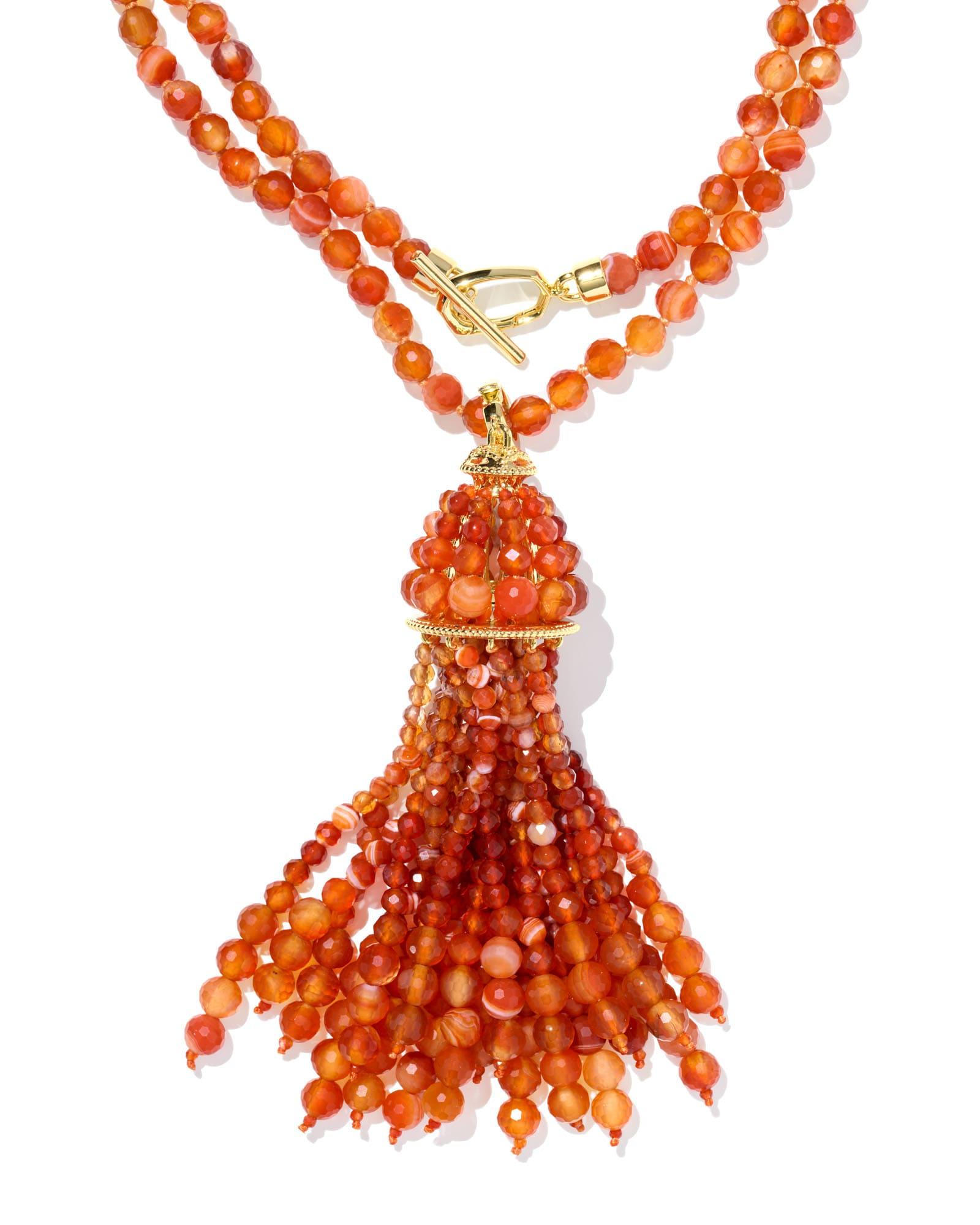 Sylvia Gold Large Long Pendant Necklace Product Image