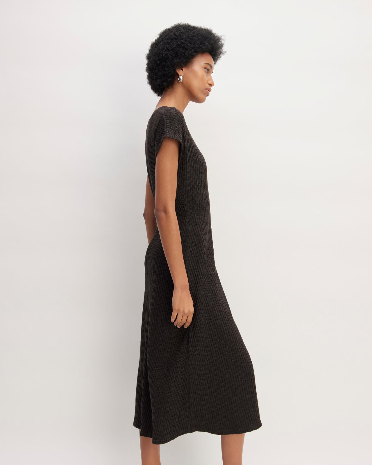 Womens Rib-Knit Cap-Sleeve Midi Dress by Everlane Product Image