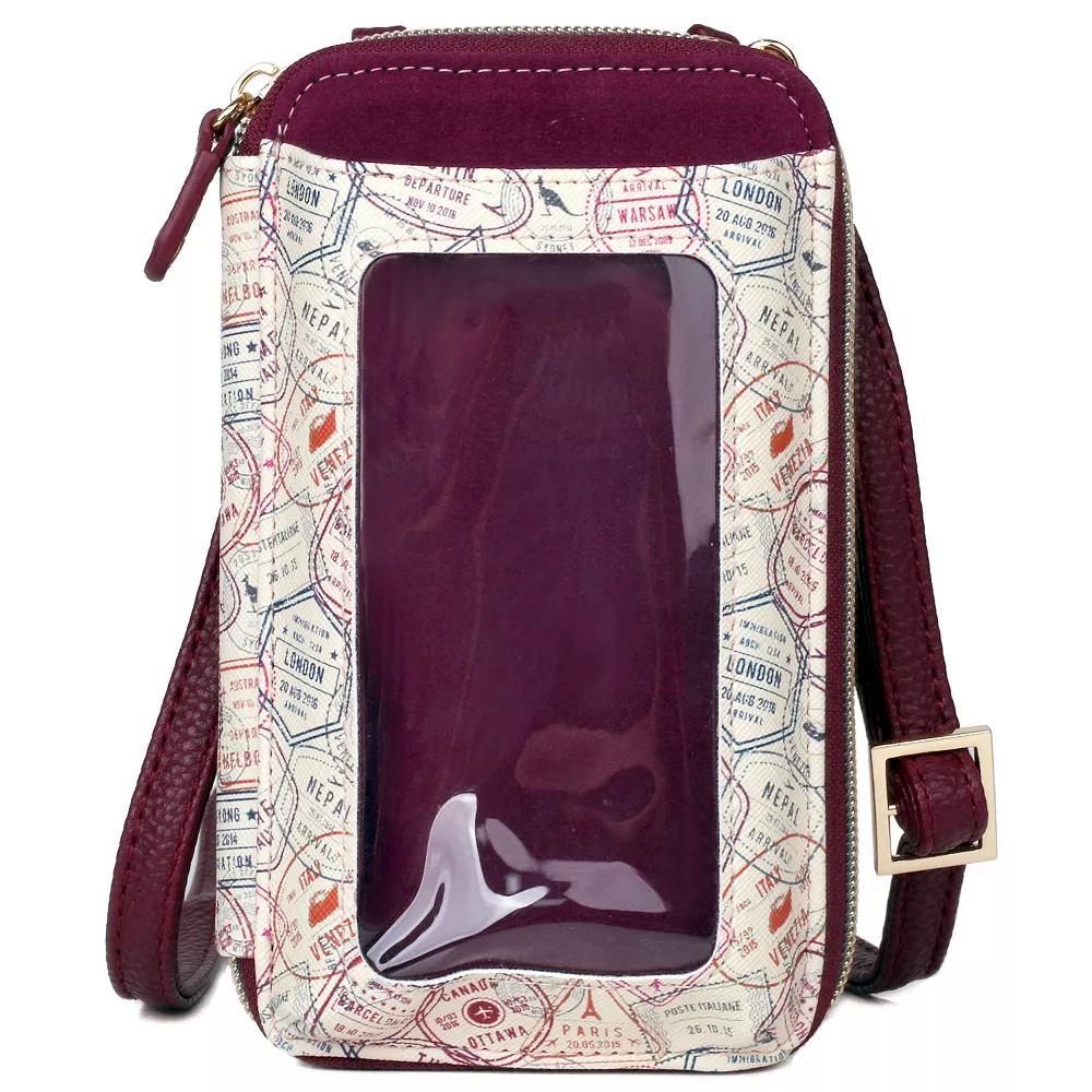 Women's Julia Buxton Nomad Printed Vegan Leather Everywhere Wallet, Nomad Merlot Product Image