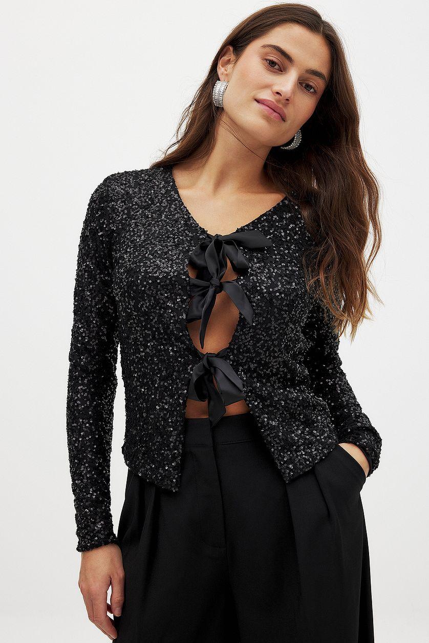 Tie Sequin Top Product Image
