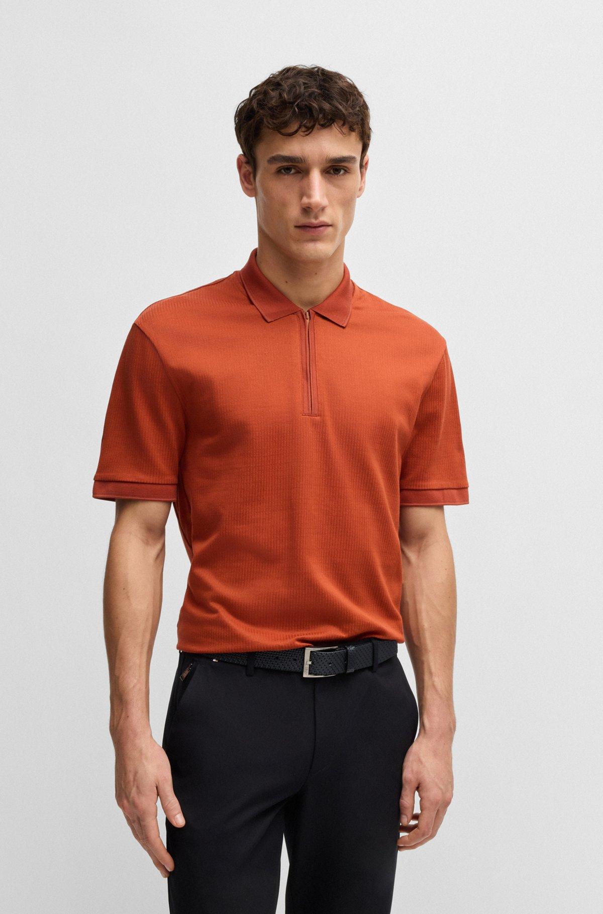 BOSS - Leather belt with woven effect - Black Product Image