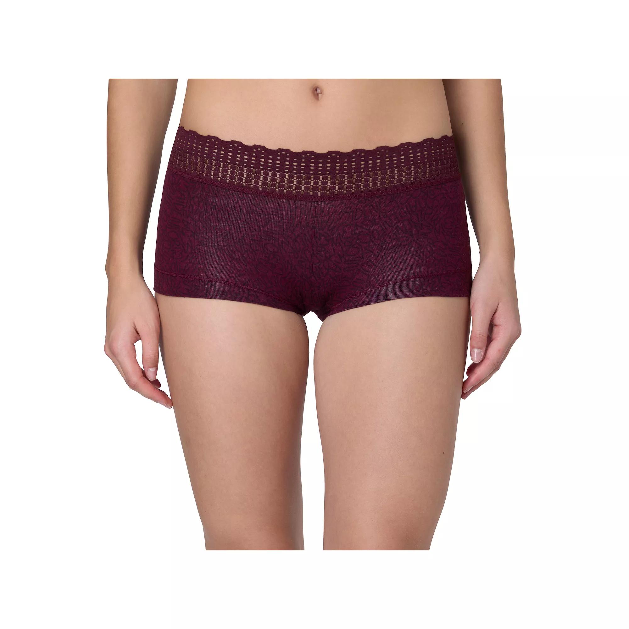 Maidenform® Dream® Cotton Lace-Trim Boyshort Underwear 40859, Women's, Holly Pink Red Product Image