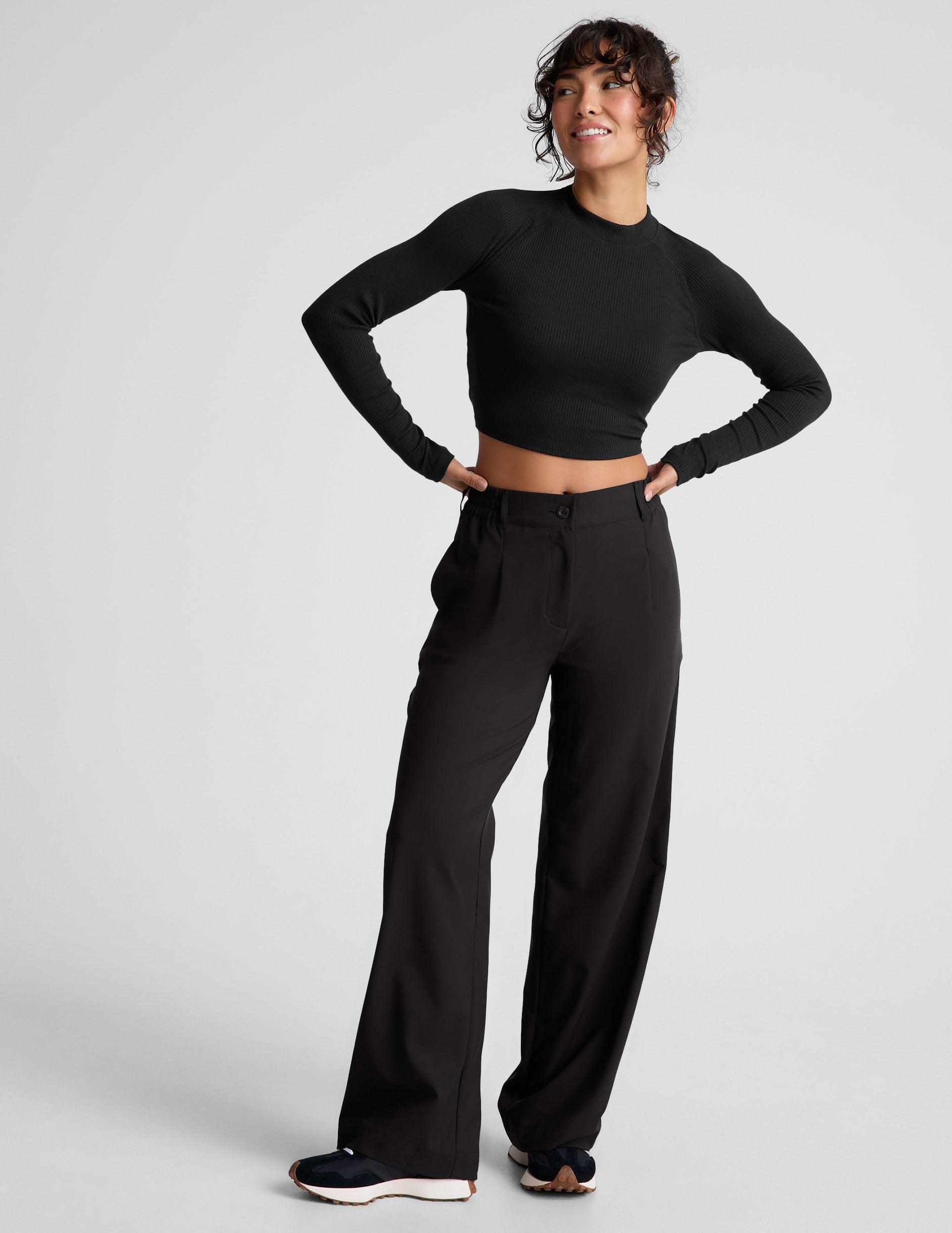 Contours Mock Neck Cropped Top Product Image