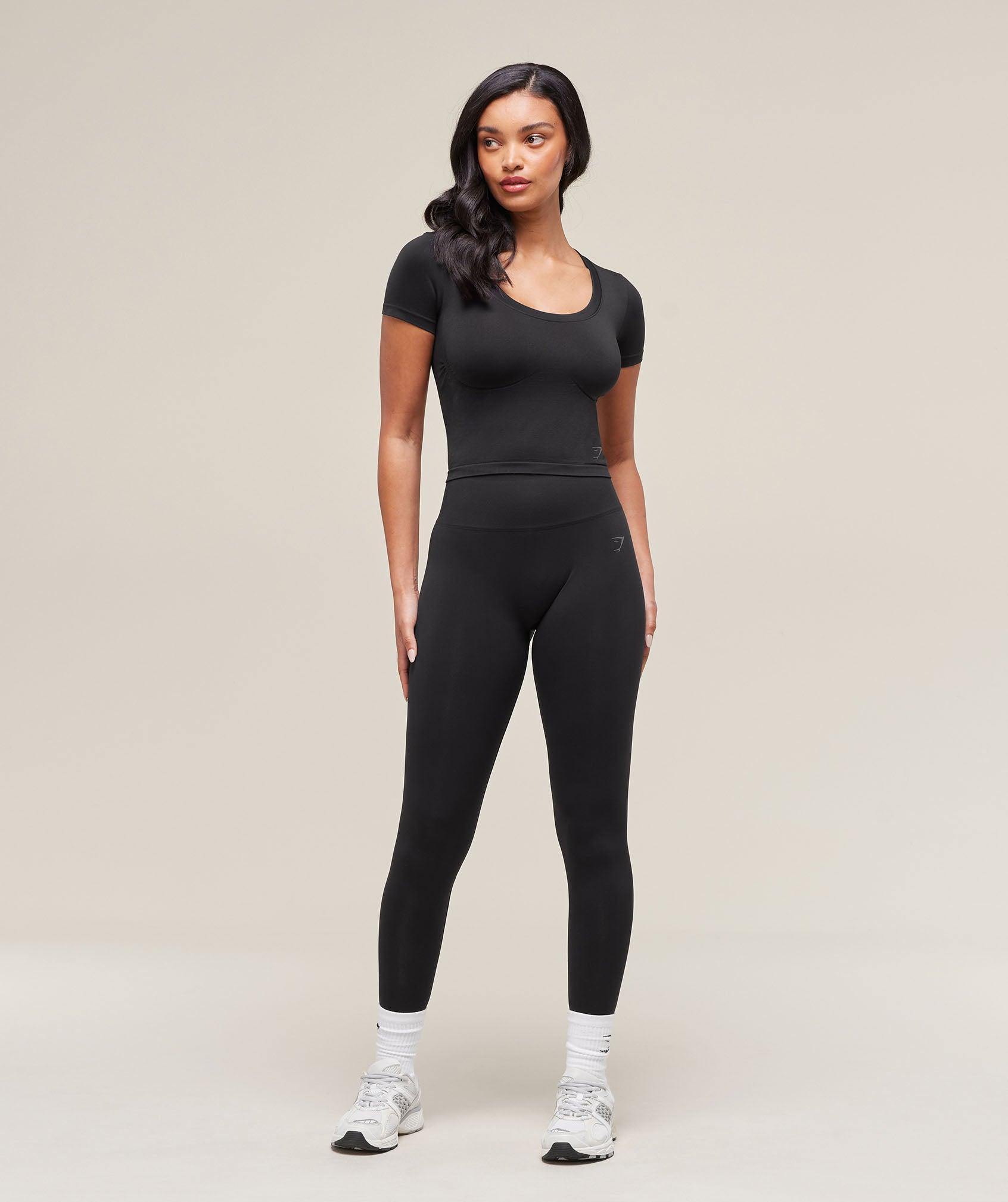Gymshark Soft Sculpt Midi T-Shirt - Black Female Product Image
