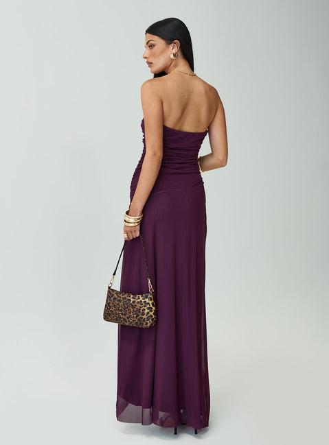 Barbarella Strapless Maxi Dress Purple Product Image