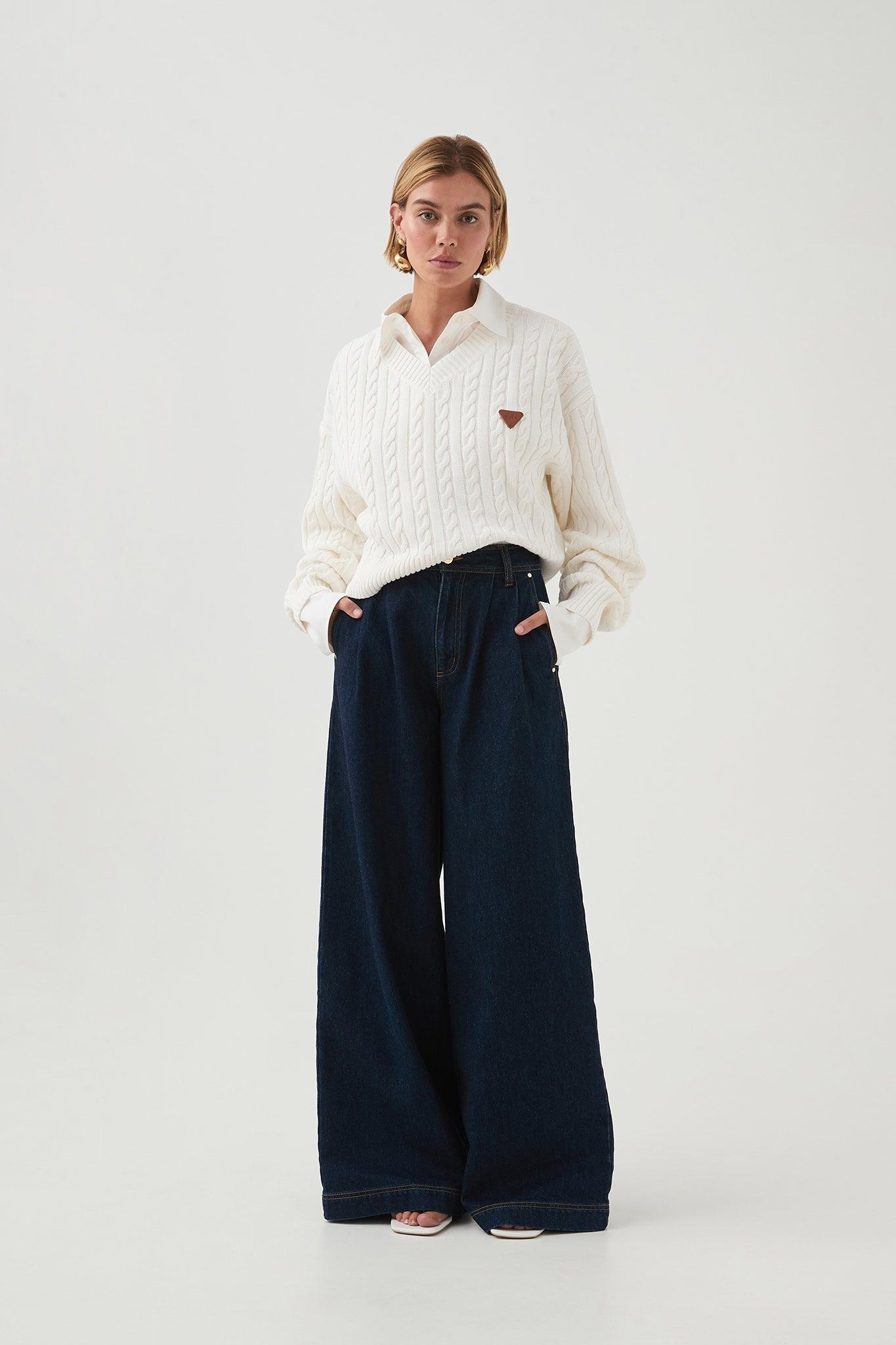 Naia Cropped Cable Knit Product Image