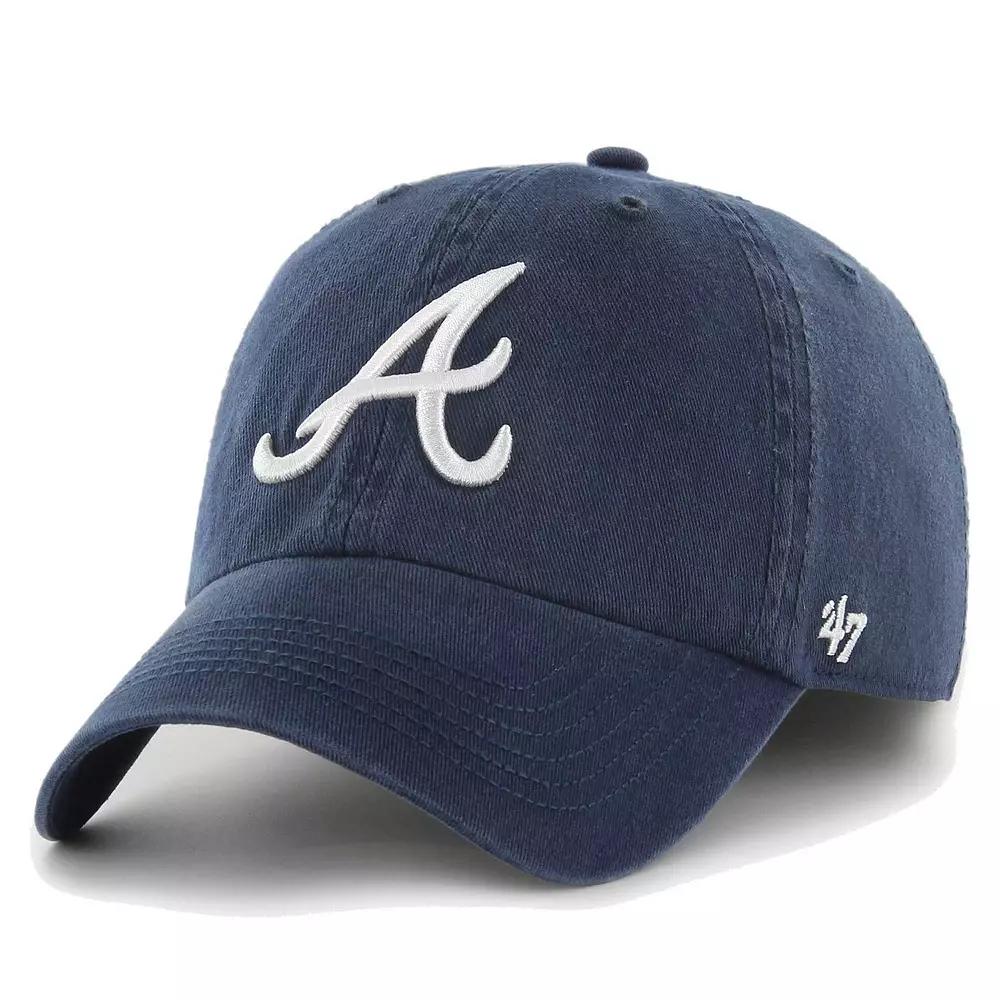 Men's '47 Navy Atlanta Braves Franchise Logo Fitted Hat,  Product Image