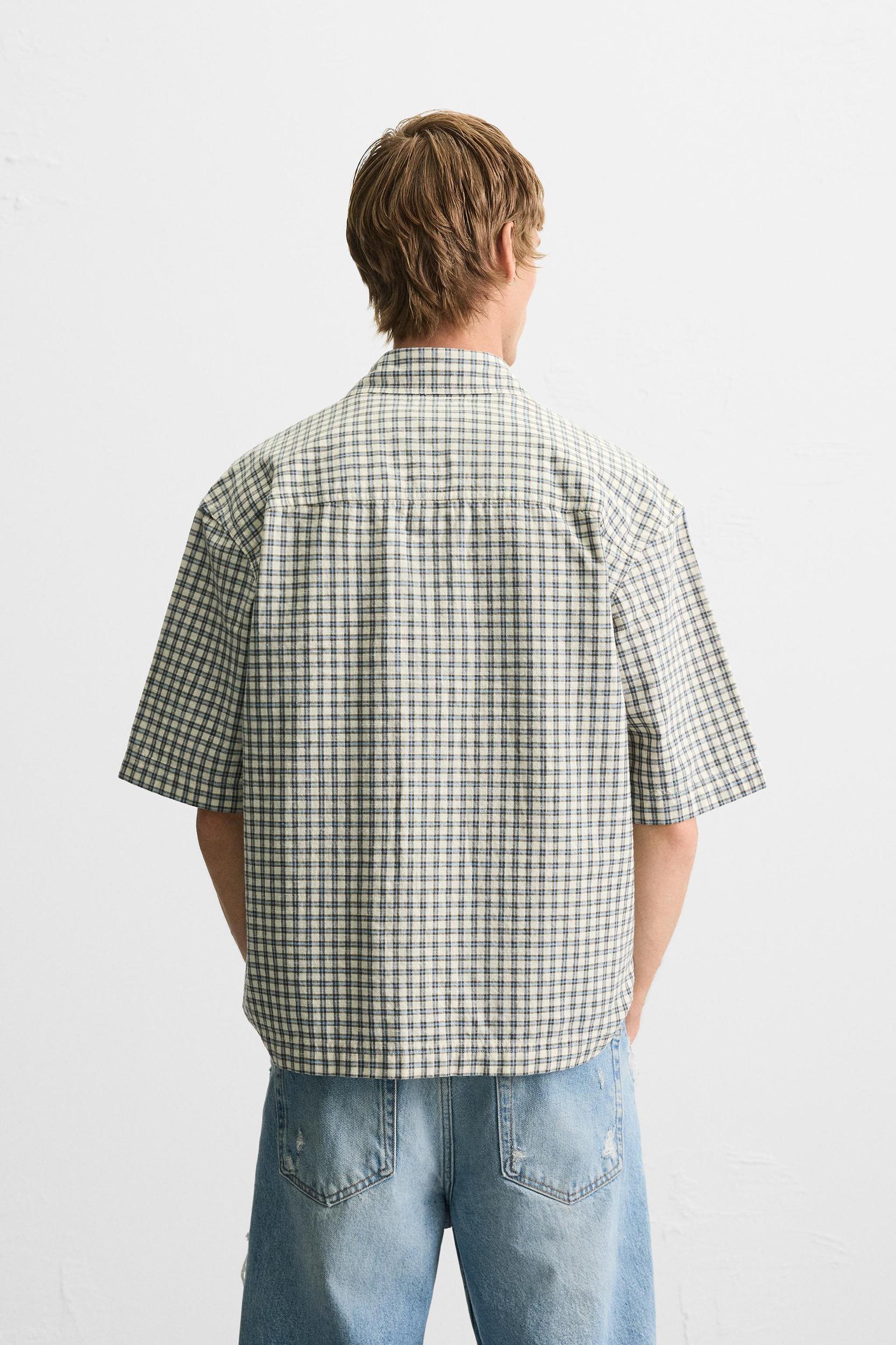 BOXY FIT PLAID SHIRT Product Image