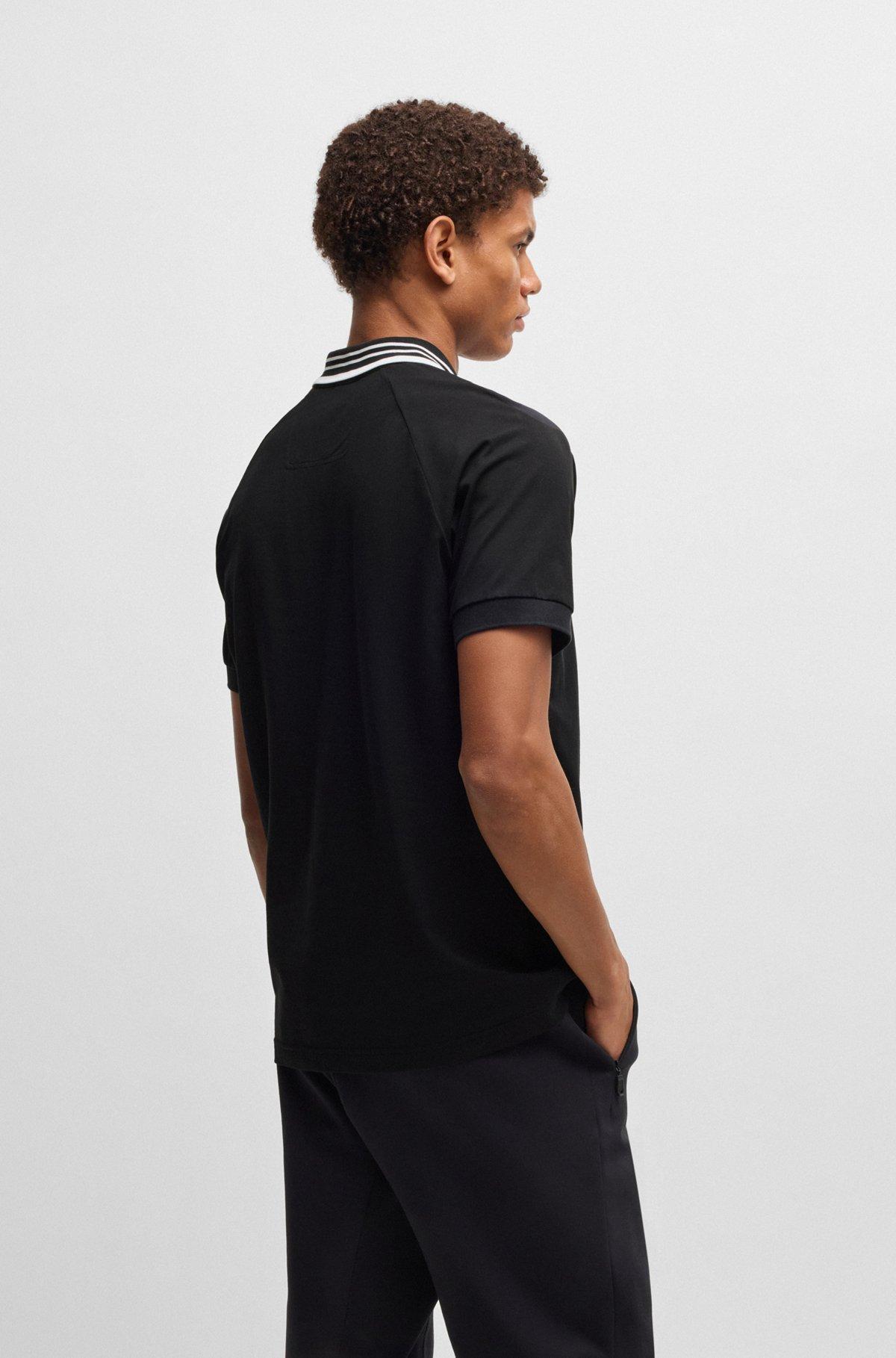 Paddy stretch-cotton polo shirt with striped collar Product Image