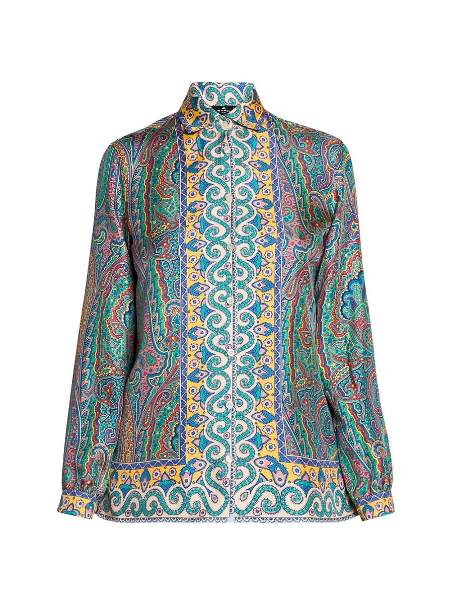 Womens Arnica Print Silk Twill Blouse Product Image