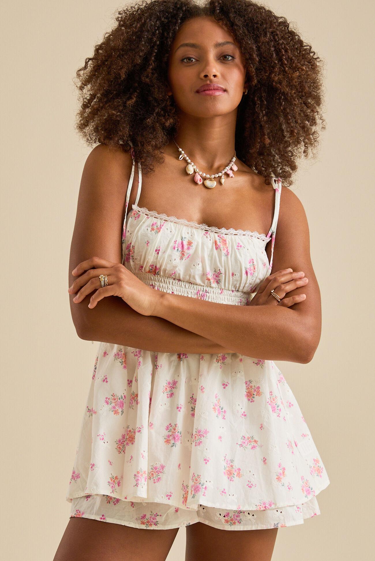 Serafina Floral Eyelet Romper Product Image