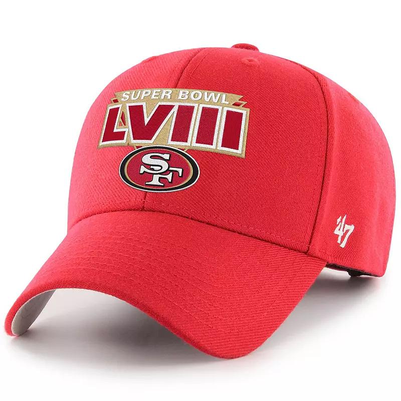 Men's '47  Scarlet San Francisco 49ers Super Bowl LVIII MVP Adjustable Hat, Red Product Image