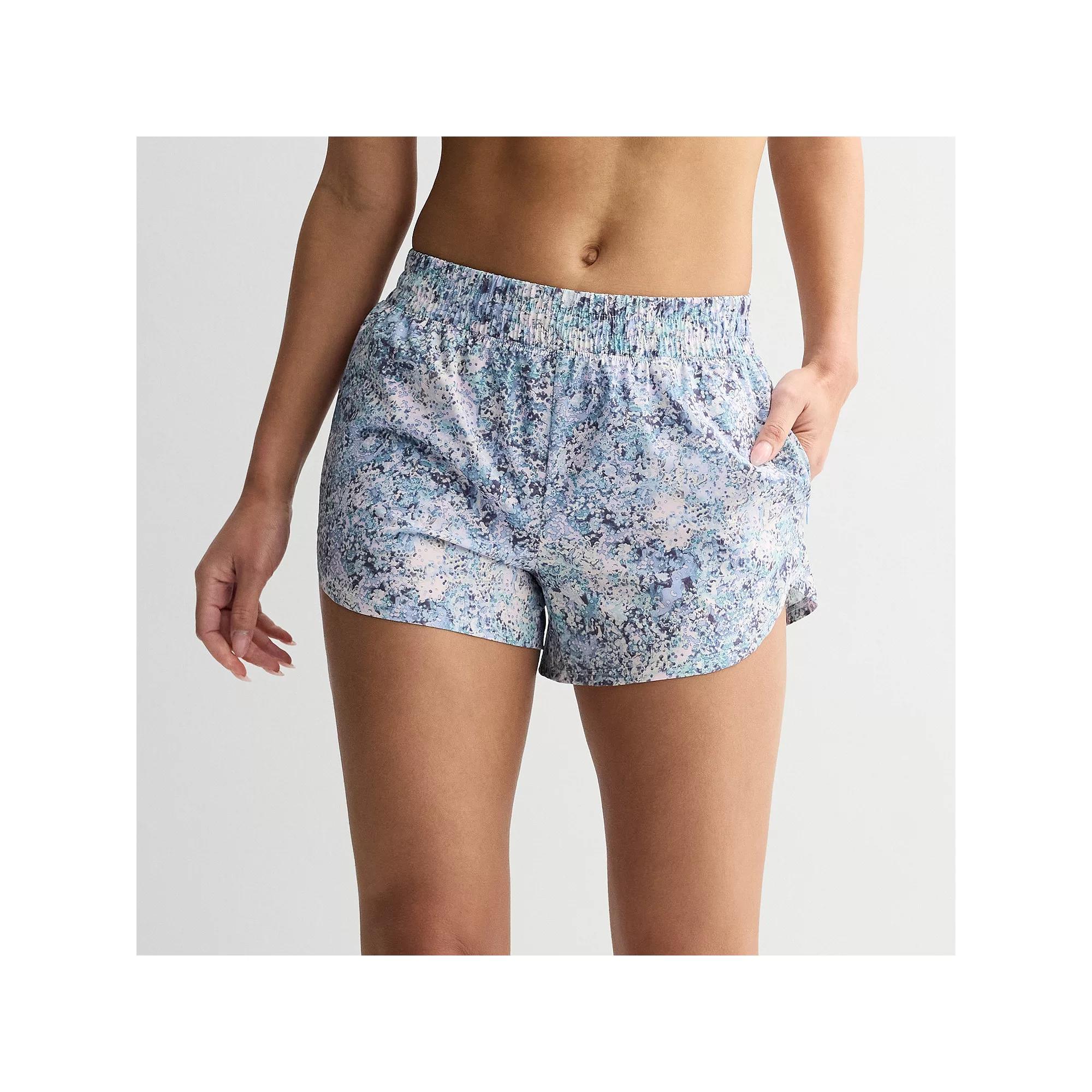 Women's Tek Gear Woven Run Shorts, Size: Large, Blue Spots Product Image