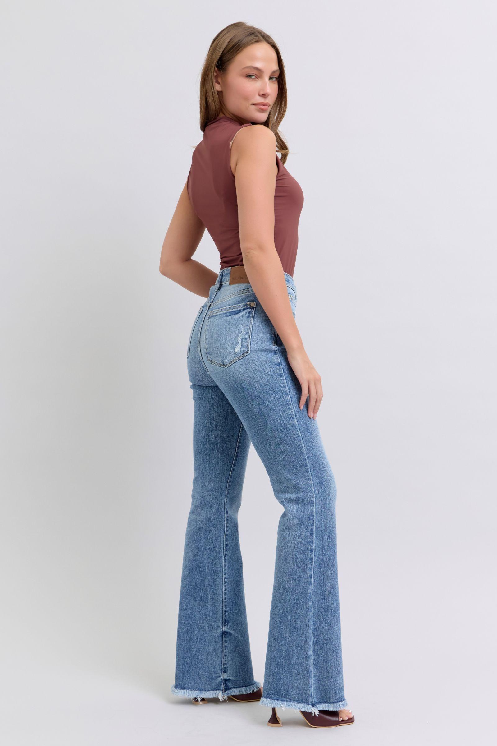 Kimberly Hi-Rise Raw Hem Bootcut Judy Blue Jeans - ONLINE EXCLUSIVE! Product Image