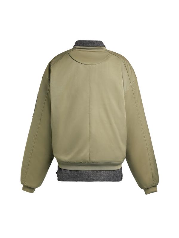 Men's Vintage Fake Two Piece Splice Bomber Jacket Product Image