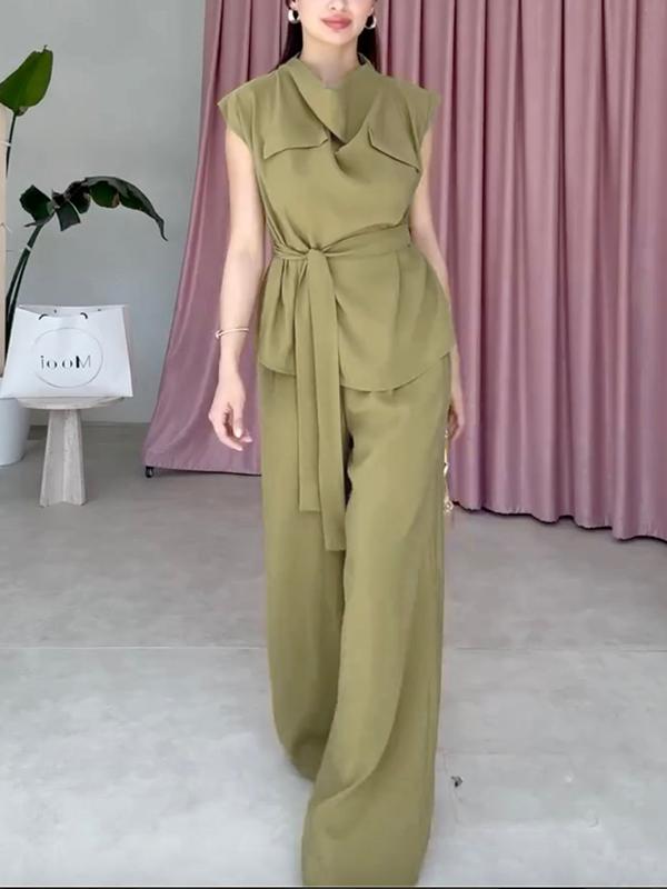 Straight Leg Solid Color Split-Joint Pants Trousers Product Image