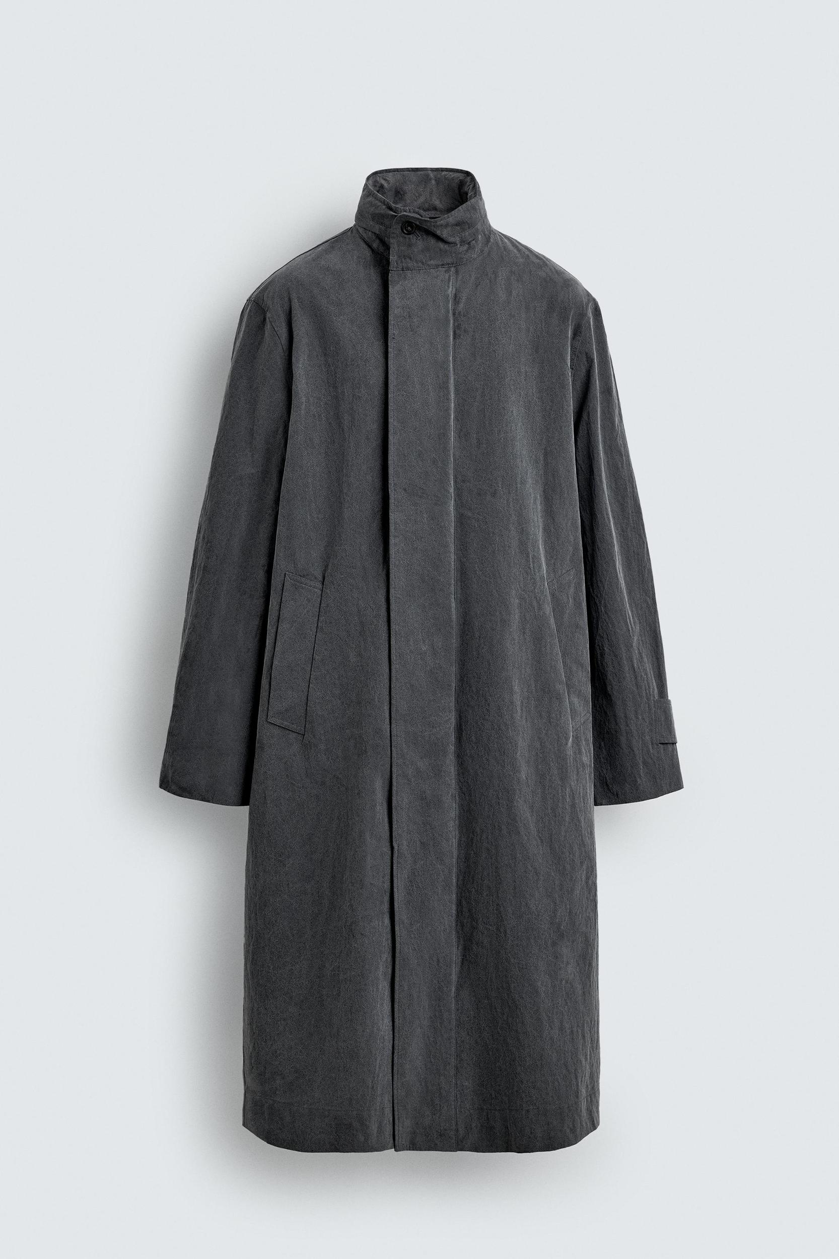 AARON LEVINE X ZARA LIGHTWEIGHT WASHED EFFECT TRENCH COAT Product Image
