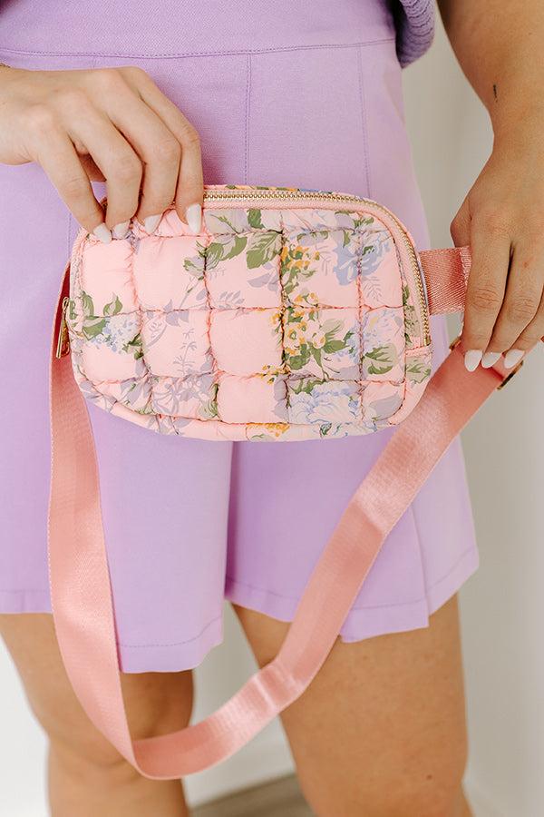 Floral Era Quilted Fanny Pack in Pink Product Image