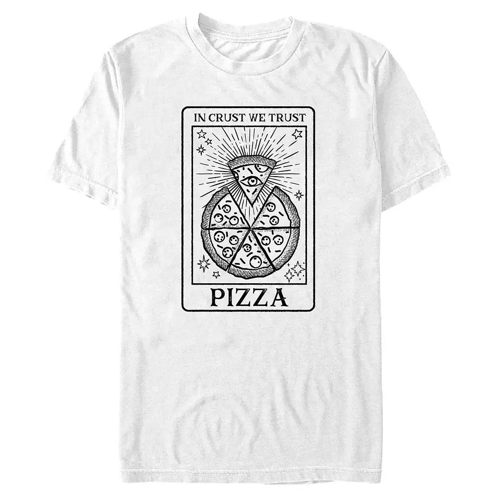 Big & Tall In Crust We Trust Pizza Card Graphic Tee, Men's, Size: 4XL Tall, White Product Image