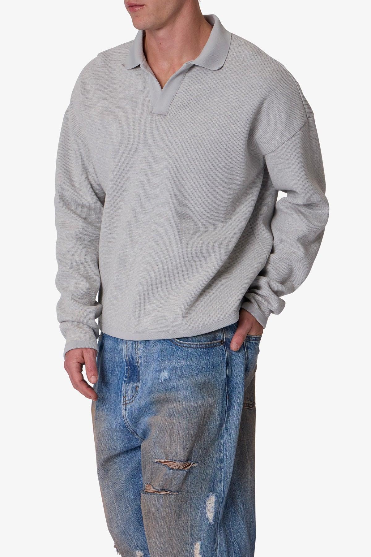 Polo Thermal L/S Shirt - Heather Grey Product Image