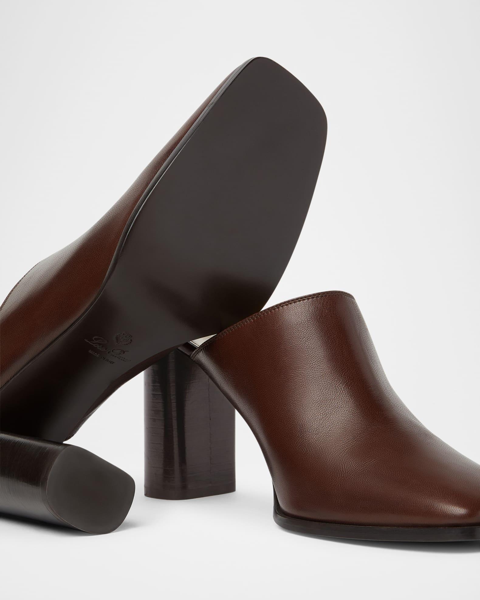 Alba Leather Square-Toe Mules Product Image