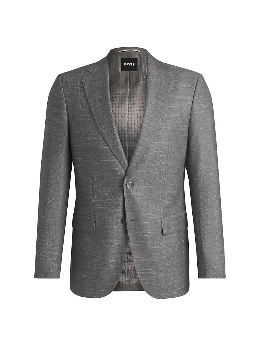 Mens Slim-Fit Suit Jacket in Patterned Stretch Fabric Product Image