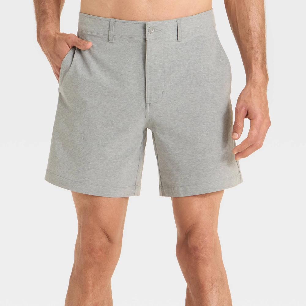 Men's 7'' Hybrid Swim Shorts - Goodfellow & Co™ Olive Green 34 Product Image