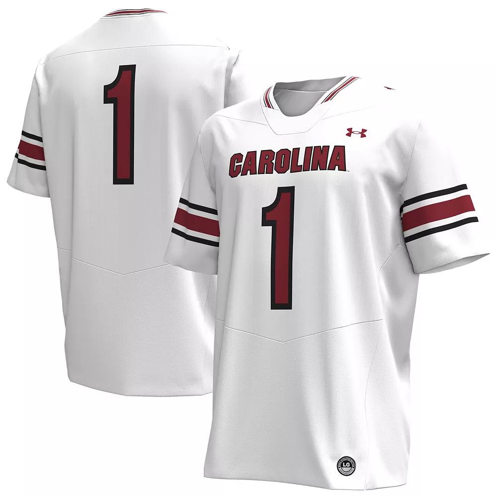 Men's Under Armour #1 White South Carolina Gamecocks Replica Football Jersey,  Product Image