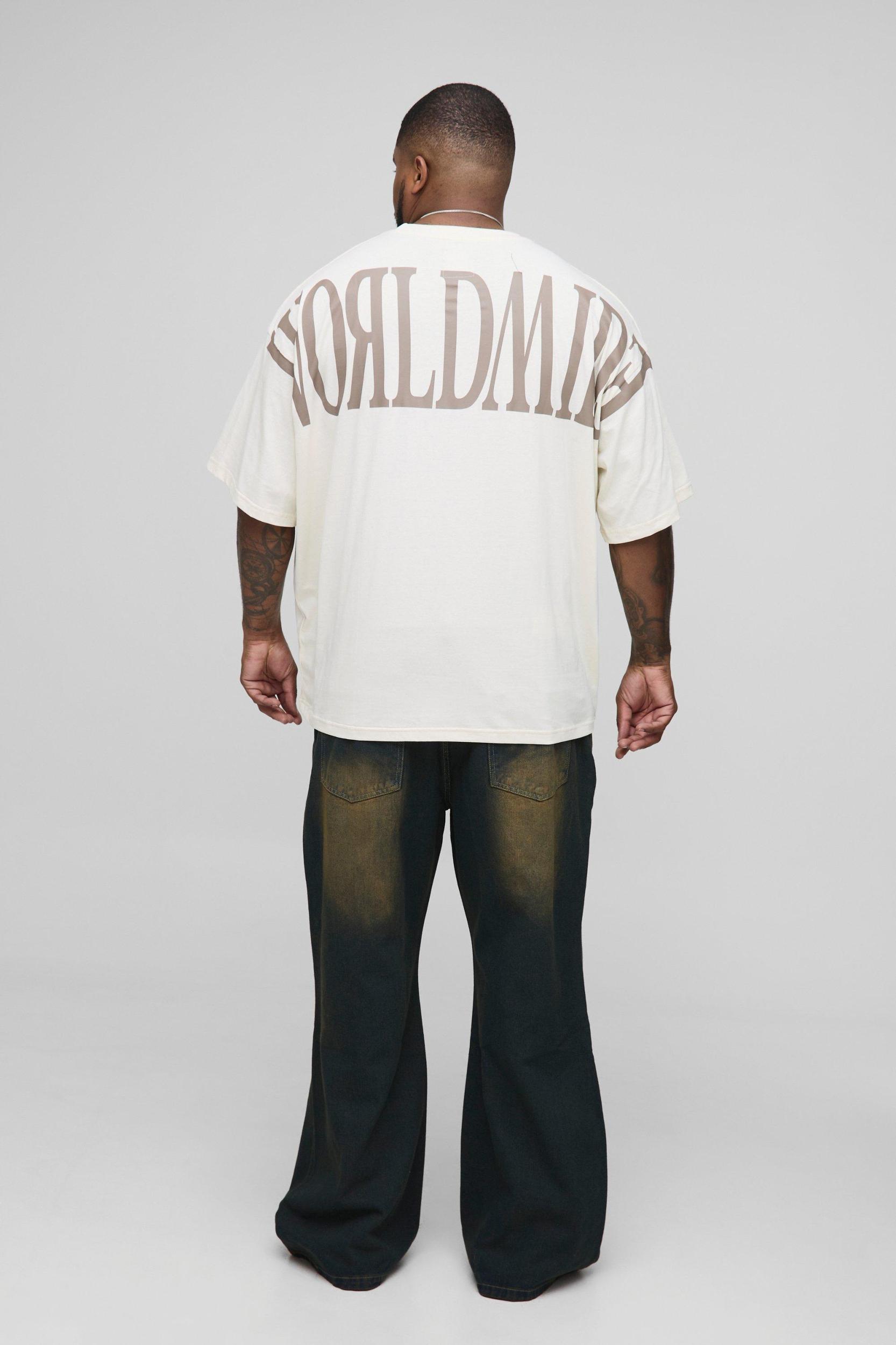 Plus Pleat Front Relaxed Flared Jeans | boohooMAN USA Product Image