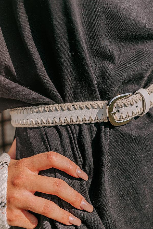 Mostly Amused Faux Leather Belt in Ivory Product Image