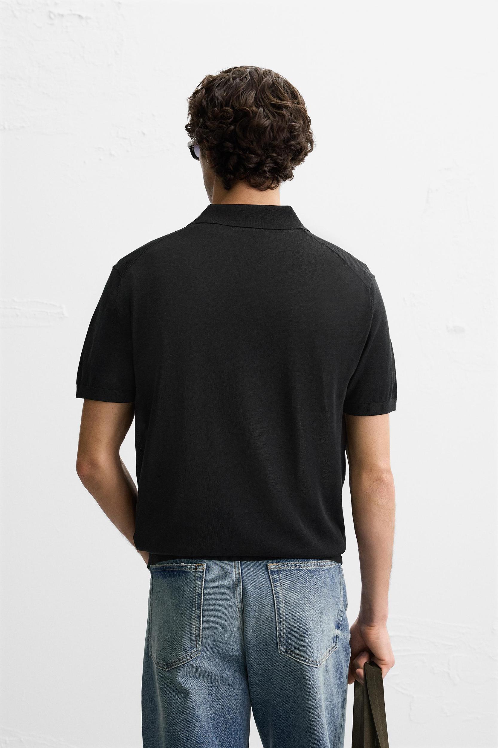 COTTON - SILK BLEND KNIT POLO Product Image