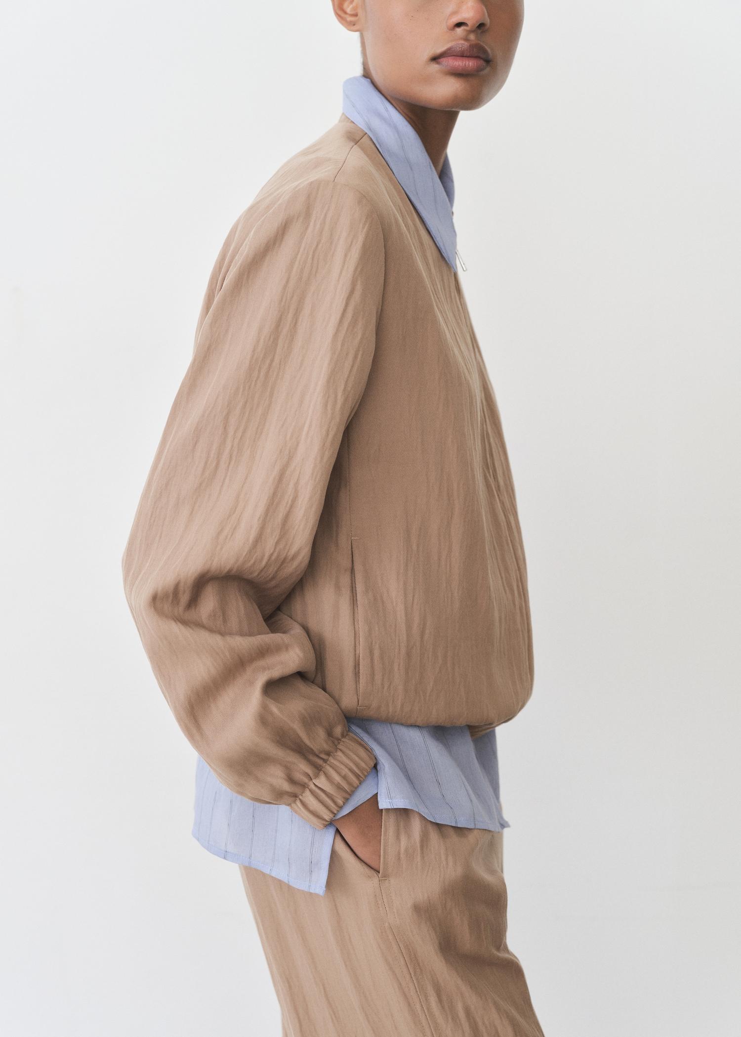 Lyocell bomber jacket - Women | MANGO USA Product Image