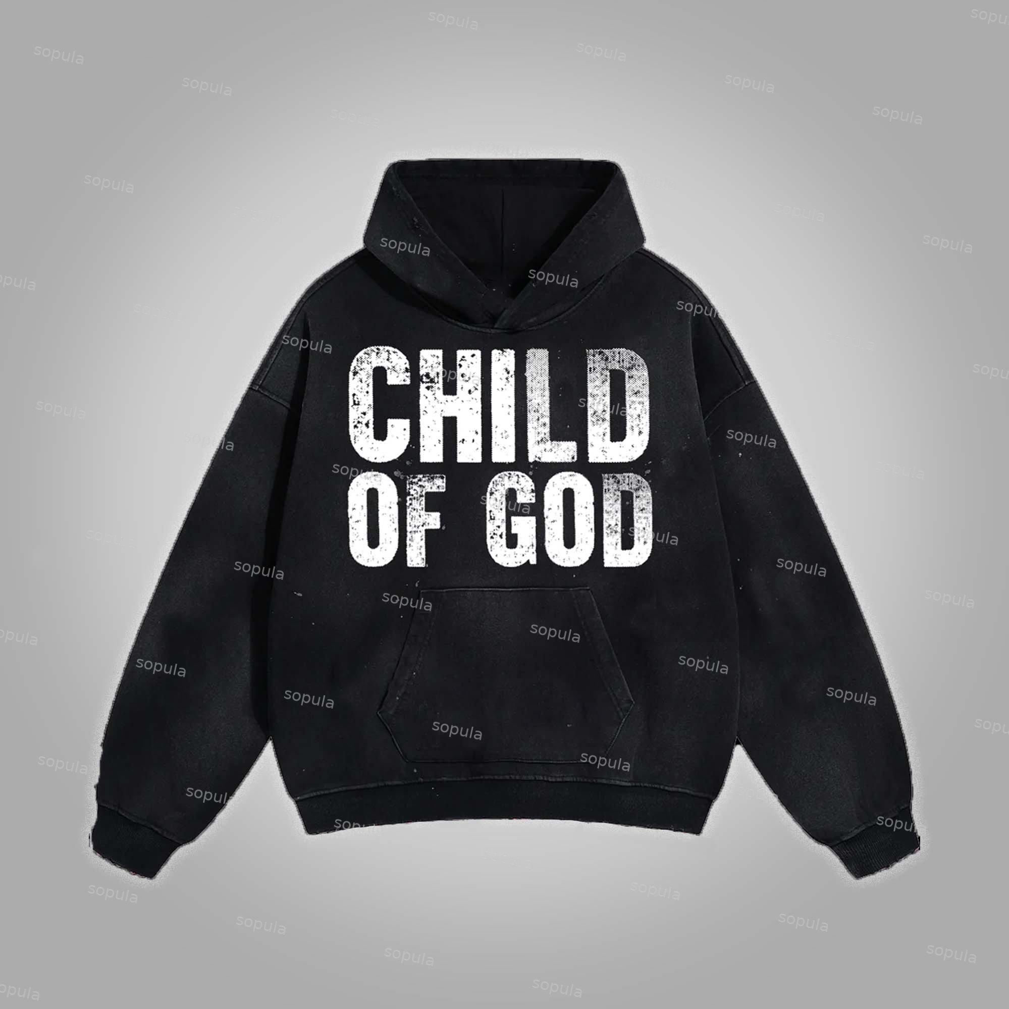 Sopula Child Of God Print Washed Hoodie Product Image